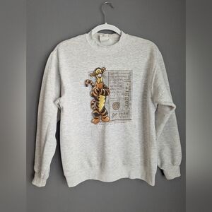Vintage Disney store Tigger sweatshirt unisex crewneck Gray 20x31x24